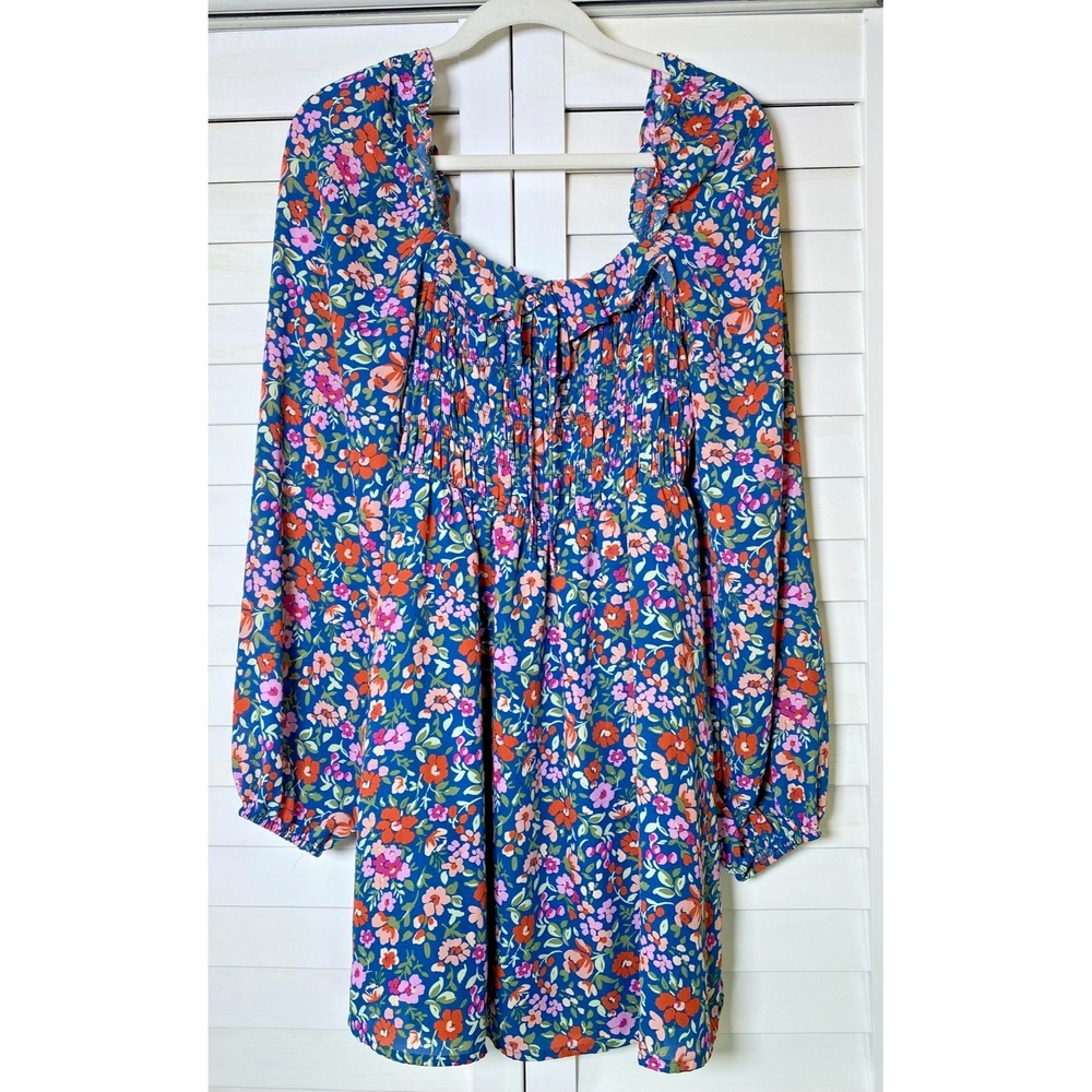 BlueVelvet Women's Off the Shoulder Smocked Ditzy Floral Dress, Date Night | Lrg